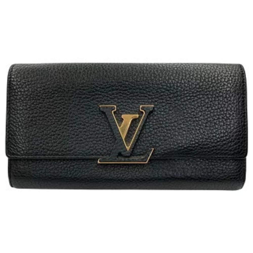 LOUIS VUITTON Portefeuille Capucines Noir Black Pink Long Wallet